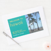 Sticker Rectangulaire Destination mariage turquoise sac cadeau tropical  (Enveloppe)