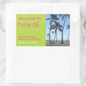 Sticker Rectangulaire Destination mariage vert sac cadeau tropical étiqu (Sac)