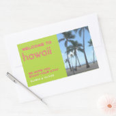 Sticker Rectangulaire Destination mariage vert sac cadeau tropical étiqu (Enveloppe)