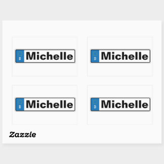 Sticker Rectangulaire Deutschland Auto Kennzeichen personalisierbar