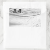 Sticker Rectangulaire Deux Chaises Ensevelies Dans La Neige (Sac)