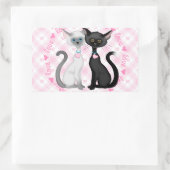 Sticker Rectangulaire Deux chats mignons en amour (Sac)