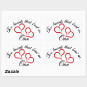 Sticker Rectangulaire Deux coeurs qui battent comme un (Feuille)