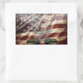 Sticker Rectangulaire Deux coques de pistolet au-dessus de l'autocollant (Sac)