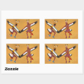 Sticker Rectangulaire Deux danseurs d'aigle (Feuille)