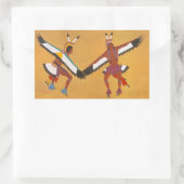 Sticker Rectangulaire Deux danseurs d'aigle (Sac)