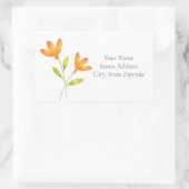 Sticker Rectangulaire Deux fleurs d'aquarelle orange (Sac)
