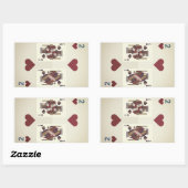 Sticker Rectangulaire Deux Hearts (Feuille)