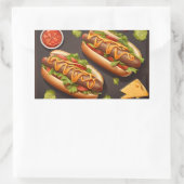 Sticker Rectangulaire Deux hotdog (Sac)