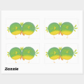 Sticker Rectangulaire Deux Inséparables (Feuille)