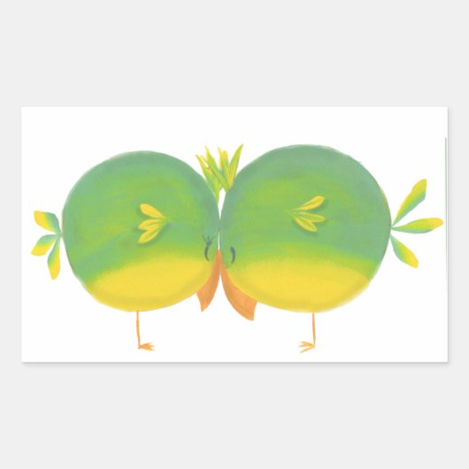 Sticker Rectangulaire Deux Inséparables (Devant)