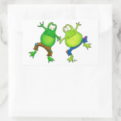 Sticker Rectangulaire Deux joyeux compagnons de grenouilles (Sac)