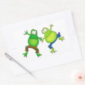 Sticker Rectangulaire Deux joyeux compagnons de grenouilles (Enveloppe)