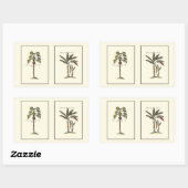 Sticker Rectangulaire Deux mini palmiers encadrés (Feuille)