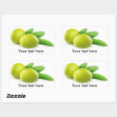 Sticker Rectangulaire Deux olives vertes (Feuille)