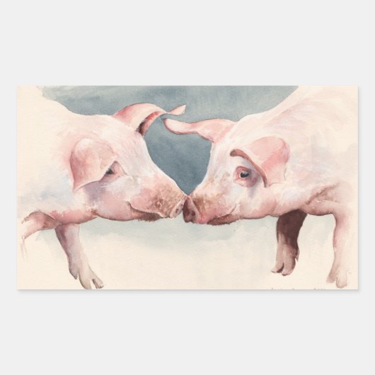 Sticker Rectangulaire Deux petites piggies 2012 (Devant)