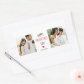 Sticker Rectangulaire Deux photos | Happy Valentines Day | (Enveloppe)