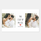 Sticker Rectangulaire Deux photos | Happy Valentines Day | (Devant)