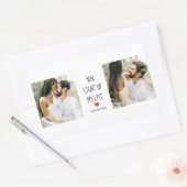 Sticker Rectangulaire Deux photos | Happy Valentines Day | (Enveloppe)