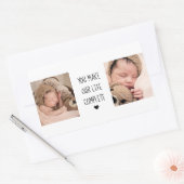 Sticker Rectangulaire Deux photos modernes | Vous Rendez Notre Vie Compl (Enveloppe)