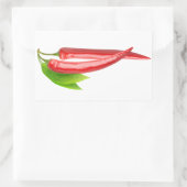 Sticker Rectangulaire Deux piments avec feuille (Sac)