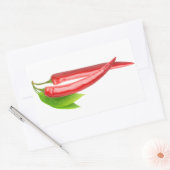 Sticker Rectangulaire Deux piments avec feuille (Enveloppe)