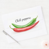 Sticker Rectangulaire Deux poivrons chauds (Enveloppe)