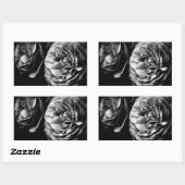 Sticker Rectangulaire deux roses (Feuille)