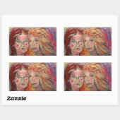 Sticker Rectangulaire Deux Sœurs (Feuille)