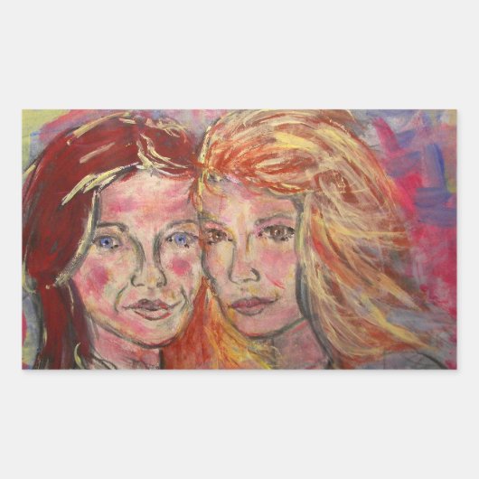 Sticker Rectangulaire Deux Sœurs (Devant)