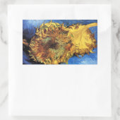 Sticker Rectangulaire Deux Tournesols coupés Van Gogh Art (Sac)