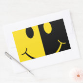 Sticker Rectangulaire Deux visages souriants (Enveloppe)