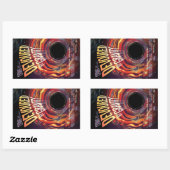 Sticker Rectangulaire Dévasté Par Gravité Halloween Trou Horreur Noir (Feuille)