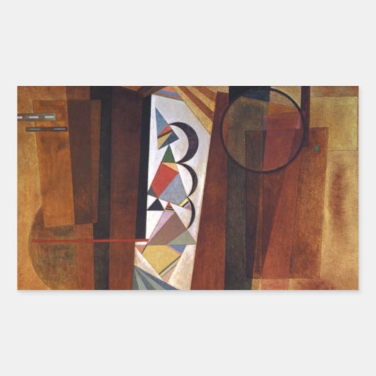 Sticker Rectangulaire Développement de Kandinsky dans la peinture Abstra (Devant)