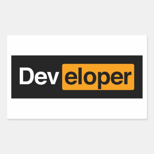 Sticker Rectangulaire Développeur (Devant)