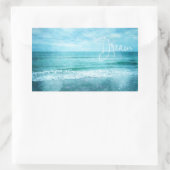 Sticker Rectangulaire Devis Dream Beach Citations Turquoise Blue Ocean (Sac)