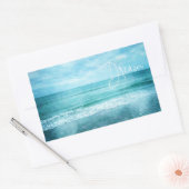 Sticker Rectangulaire Devis Dream Beach Citations Turquoise Blue Ocean (Enveloppe)