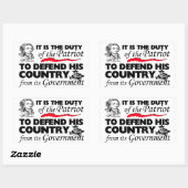 Sticker Rectangulaire Devoir Du Patriote ! (Feuille)
