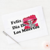 Sticker Rectangulaire Dia De Los Muertos (La Catrina) (Enveloppe)