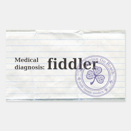 Sticker Rectangulaire Diagnostic Médicale : Fiddler (Devant)