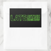 Sticker Rectangulaire Diagnostic tardif de l'autisme Noir et vert (Sac)