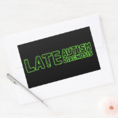 Sticker Rectangulaire Diagnostic tardif de l'autisme Noir et vert (Enveloppe)