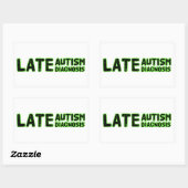 Sticker Rectangulaire Diagnostic tardif de l'autisme Vert & Noir (Feuille)