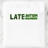 Sticker Rectangulaire Diagnostic tardif de l'autisme Vert & Noir (Sac)