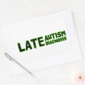 Sticker Rectangulaire Diagnostic tardif de l'autisme Vert & Noir (Enveloppe)