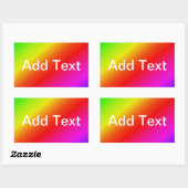 Sticker Rectangulaire Diagonale arc-en-ciel rouge à vert (Feuille)