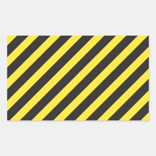 Sticker Rectangulaire Diagonale des rayures de construction (Devant)