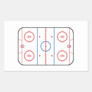 Sticker Rectangulaire Diagramme de la patinoire Hockey Jeu Compagnon