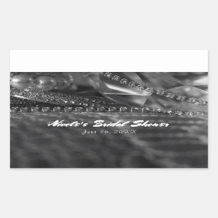 Sticker Rectangulaire Diamants et Perles de Charme Vintage Élégant Favor