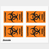 Sticker Rectangulaire Diapeurs utilisés bioaléa recto vertical orange (Feuille)